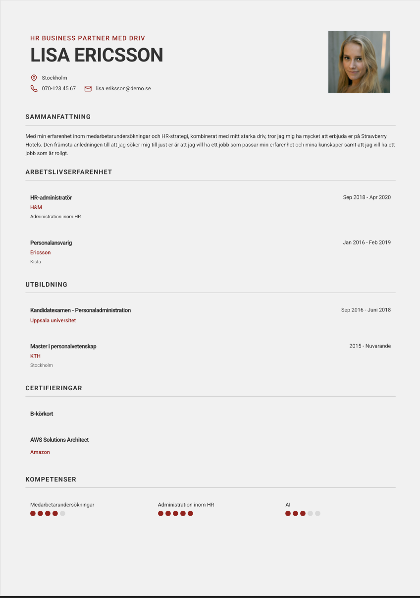 CV-mall Stilren