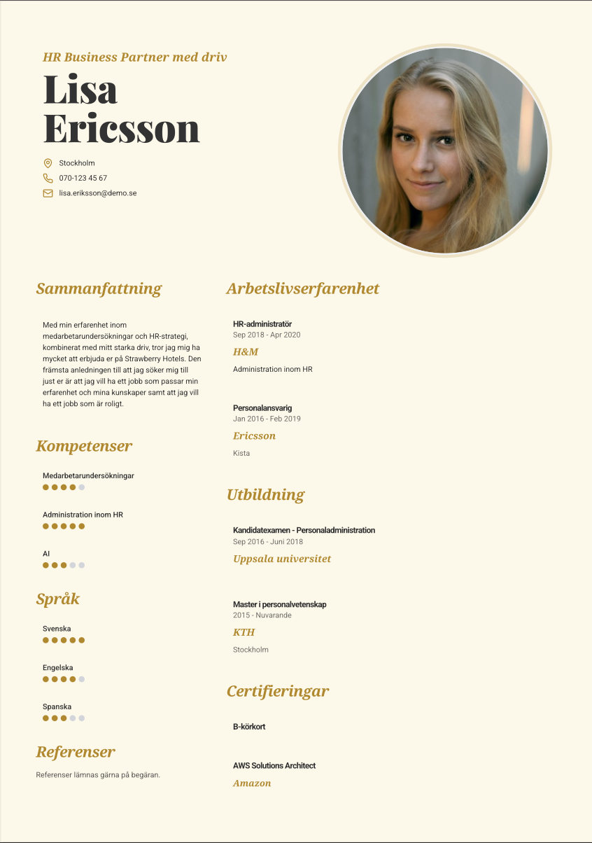 CV-mall Guld