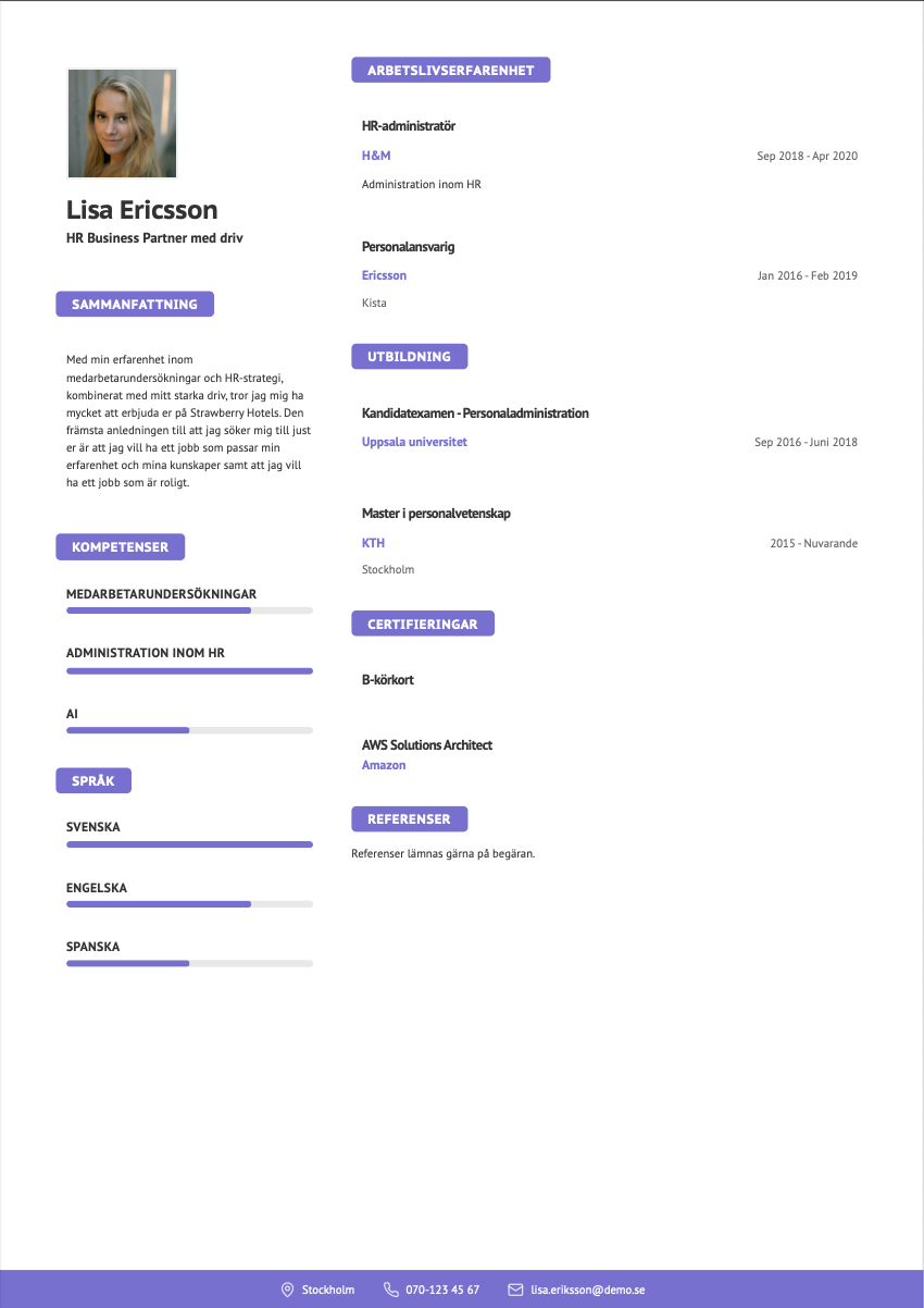 CV-mall Lila