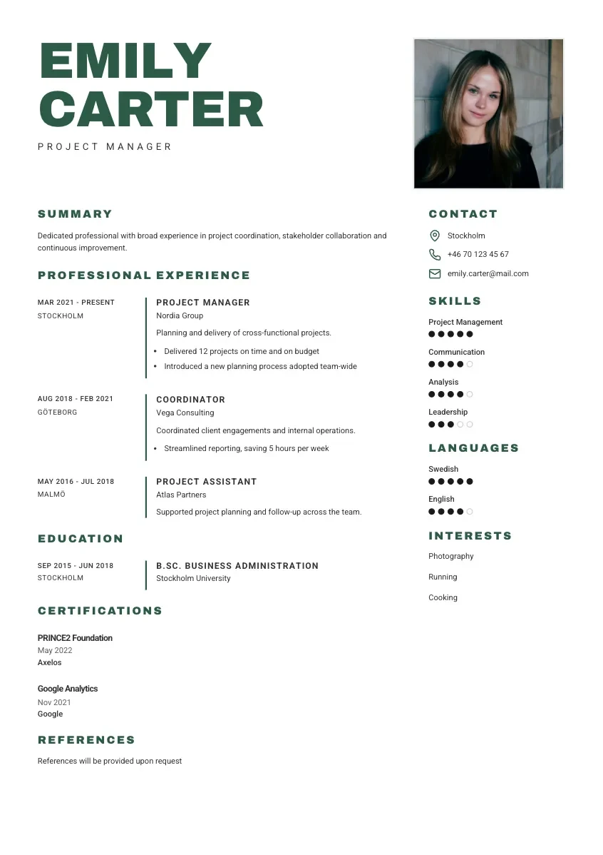 CV-mall Arne