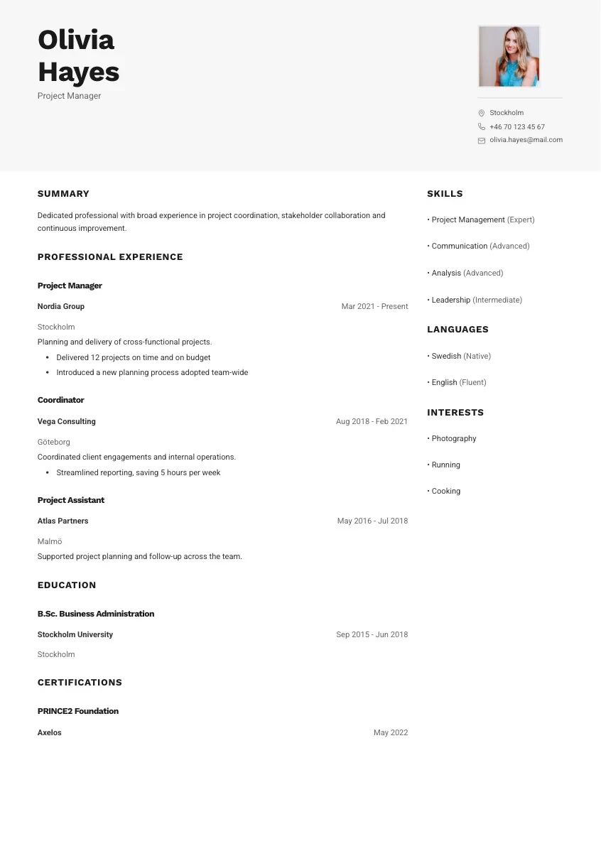 CV-mall Signe